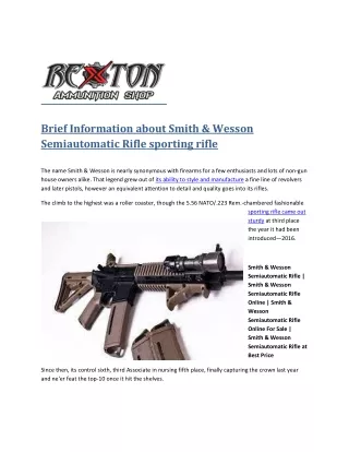 brief information about smith wesson