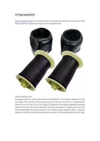 Air bag suspension