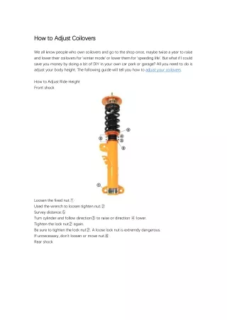 How to adjust coilovers