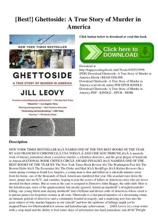 [Best!] Ghettoside A True Story of Murder in America (DOWNLOAD E.B.O.O.K.^)