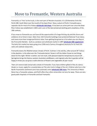move to fremantle western australia