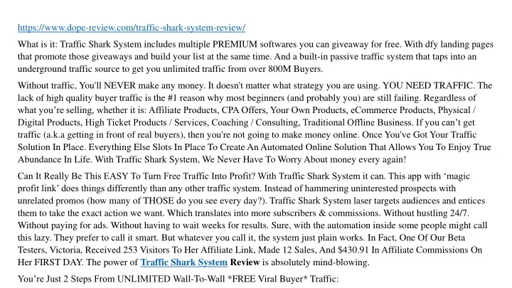 https www dope review com traffic shark system