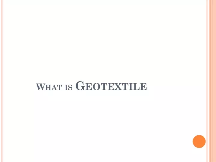 what is geotextile