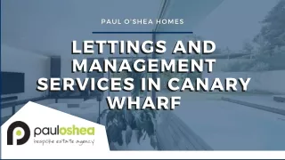 LETTINGS AND MANAGEMENT SERVICES IN CANARY WHARF