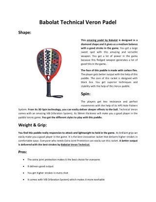 babolat technical veron padel