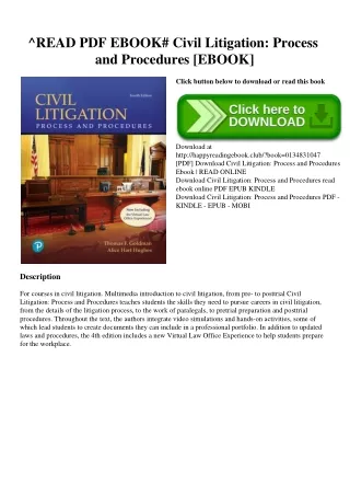 ^READ PDF EBOOK# Civil Litigation Process and Procedures [EBOOK]