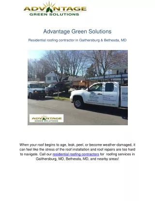 Residential roofing contractor in Gaithersburg & Bethesda, MD