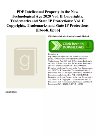 PDF Intellectual Property in the New Technological Age 2020 Vol. II Copyrights  Trademarks and State IP Protections Vol.
