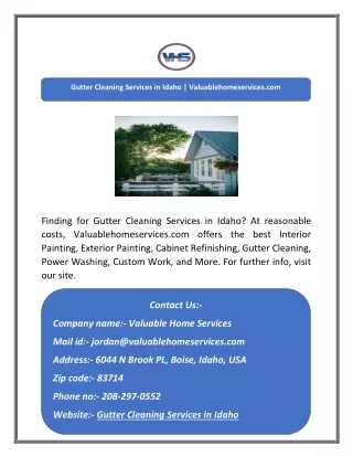 Gutter Cleaning Services in Idaho | Valuablehomeservices.com