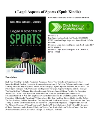 (B.O.O.K.$ Legal Aspects of Sports (Epub Kindle)