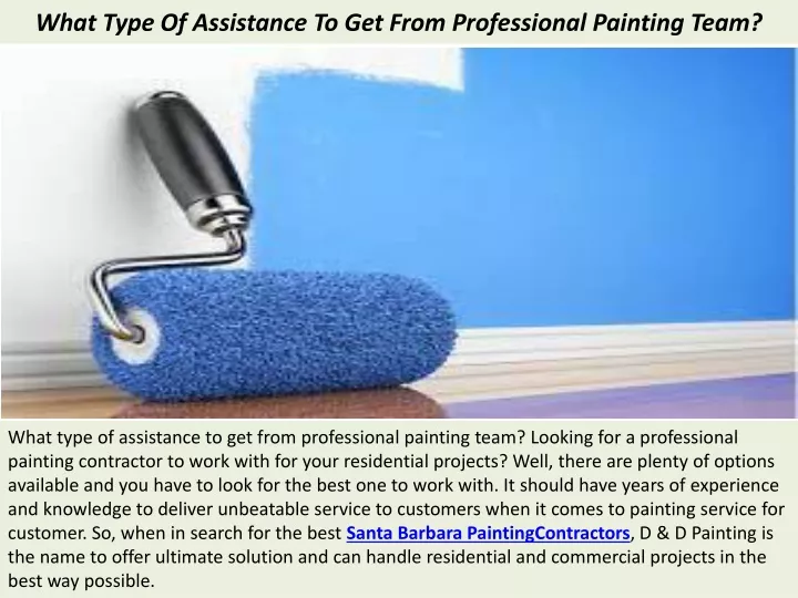 what type of assistance to get from professional painting team