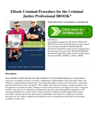 EBook Criminal Procedure for the Criminal Justice Professional $BOOK^