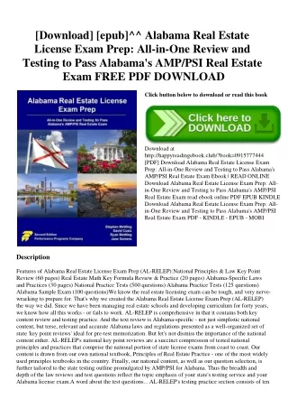 [Download] [epub]^^ Alabama Real Estate License Exam Prep All-in-One Review and Testing to Pass Alabama's AMPPSI Real Es