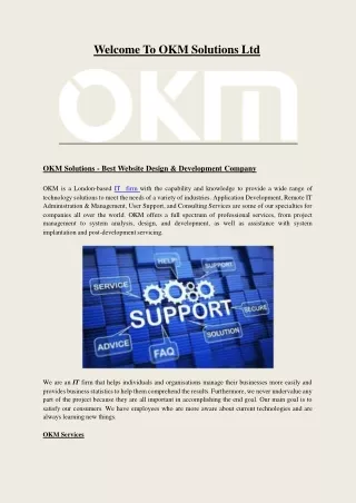 OKM Solutions - Best Website Design & Development Company