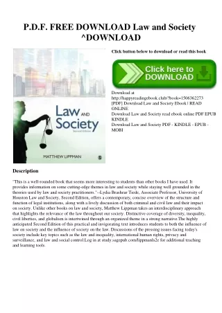 P.D.F. FREE DOWNLOAD Law and Society ^DOWNLOAD [PDF]