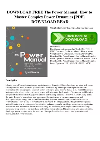 DOWNLOAD FREE The Power Manual How to Master Complex Power Dynamics [PDF] DOWNLOAD READ
