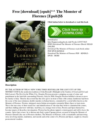 Free [download] [epub]^^ The Monster of Florence [Epub]$$