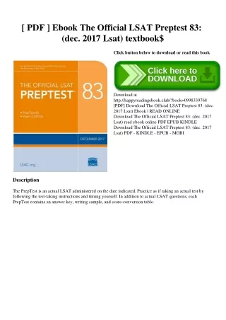 [ PDF ] Ebook The Official LSAT Preptest 83 (dec. 2017 Lsat) textbook$
