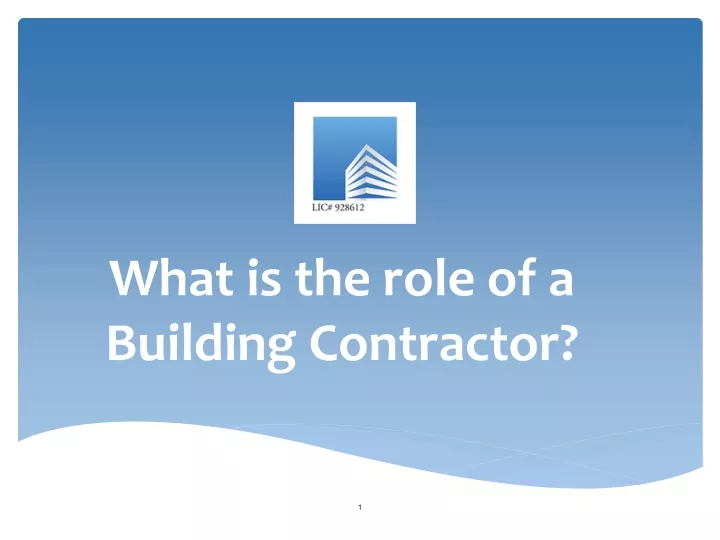 what is the role of a building contractor