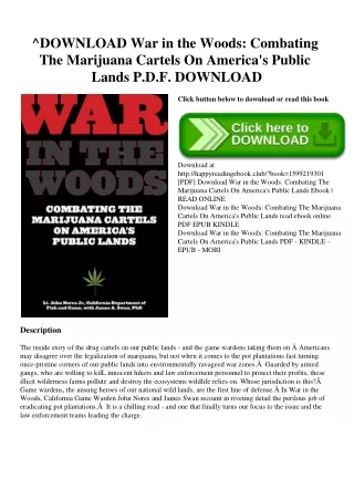 ^DOWNLOAD [PDF] War in the Woods Combating The Marijuana Cartels On America's Public Lands P.D.F. DOWNLOAD