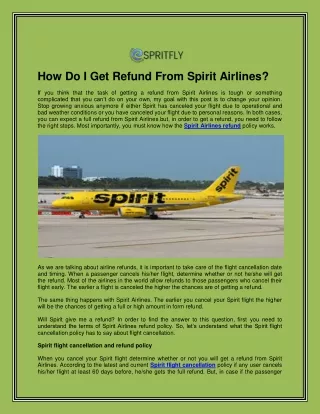 How Do I Get Refund From Spirit Airlines