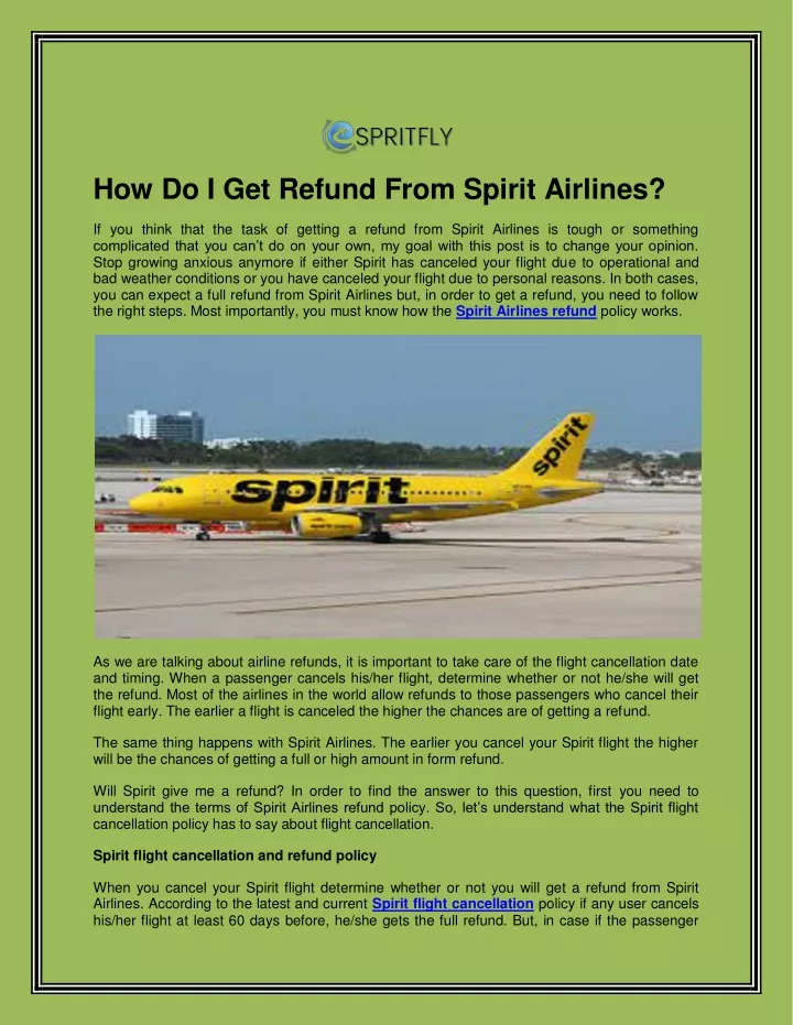 how do i get refund from spirit airlines