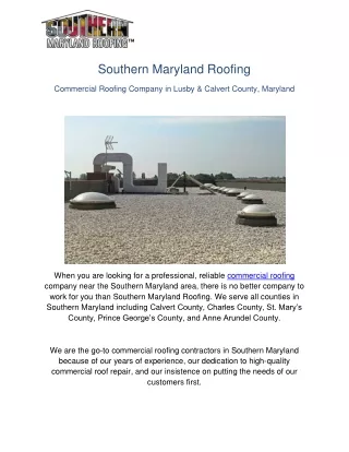 Commercial Roofing Company in Lusby & Calvert County, Maryland