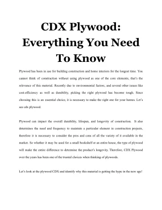cdx plywood everything you need to know