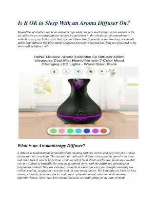 is it ok to sleep with an aroma diffuser on