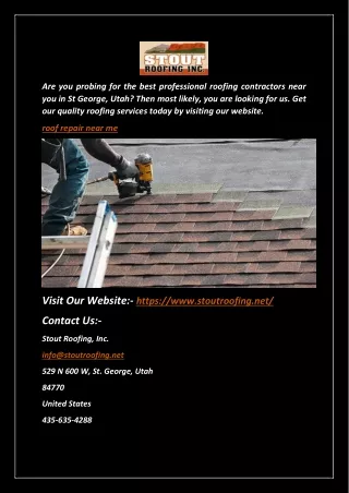 Roof Repair near Me | Stoutroofing.net