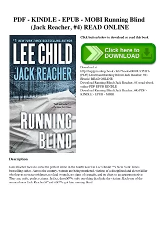 PDF - KINDLE - EPUB - MOBI Running Blind (Jack Reacher  #4) READ ONLINE