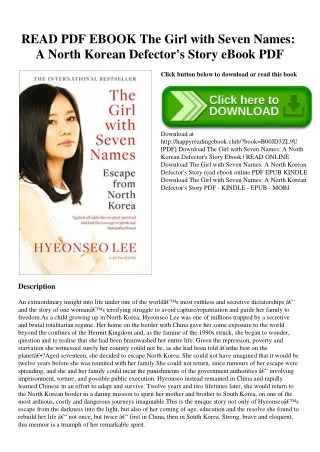 READ PDF EBOOK The Girl with Seven Names A North Korean Defector's Story eBook PDF