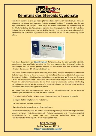 Kenntnis des Steroids Cypionate