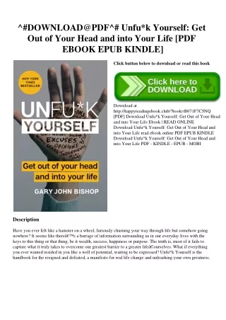 ^#DOWNLOAD@PDF^# Unfuk Yourself Get Out of Your Head and into Your Life [PDF EBOOK EPUB KINDLE]