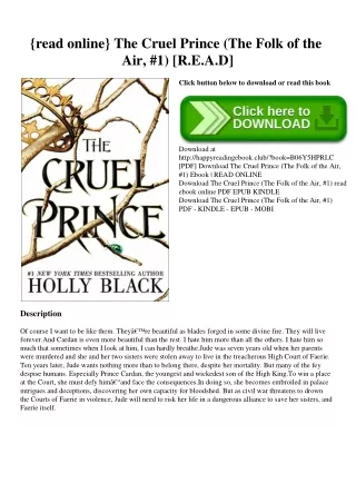 {read online} The Cruel Prince (The Folk of the Air  #1) [R.E.A.D]