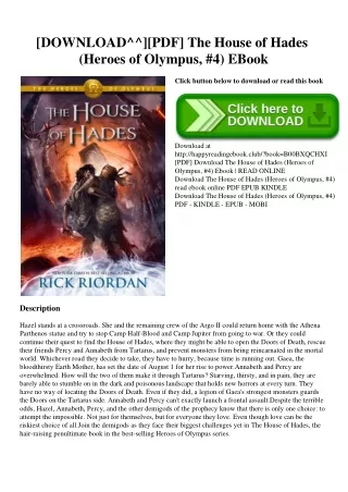 [DOWNLOAD^^][PDF] The House of Hades (Heroes of Olympus  #4) EBook