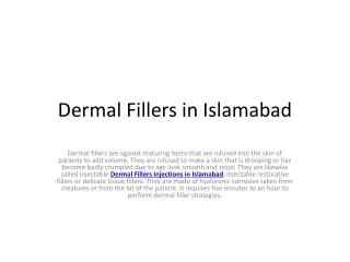 dermal fillers in islamabad