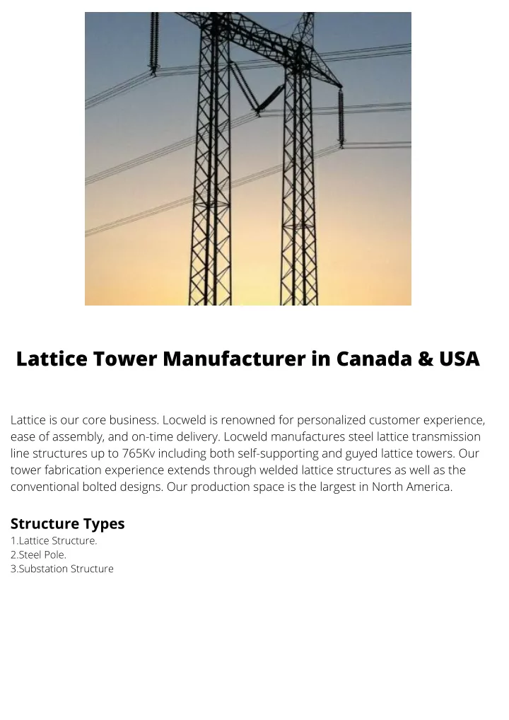 lattice tower manufacturer in canada usa lattice