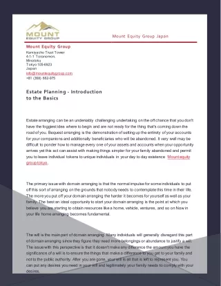 mount equity group japan