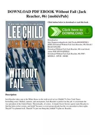 DOWNLOAD PDF EBOOK Without Fail (Jack Reacher  #6) {mobiePub}