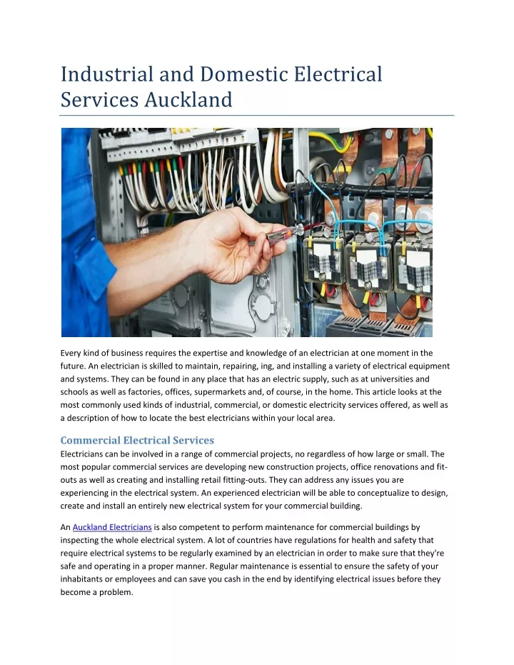 industrial and domestic electrical services