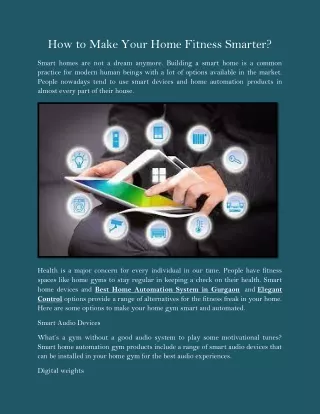 how to make your home fitness smarter