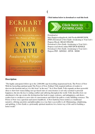 (DOWNLOADPDF} A New Earth Awakening to Your Life's Purpose eBook PDF