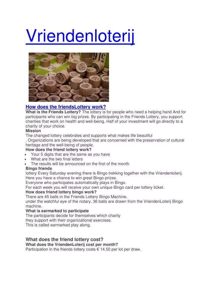 vriendenloterij