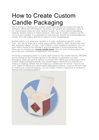 how to create custom candle packaging the first