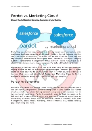 White Paper - Pardot vs. Marketing Cloud
