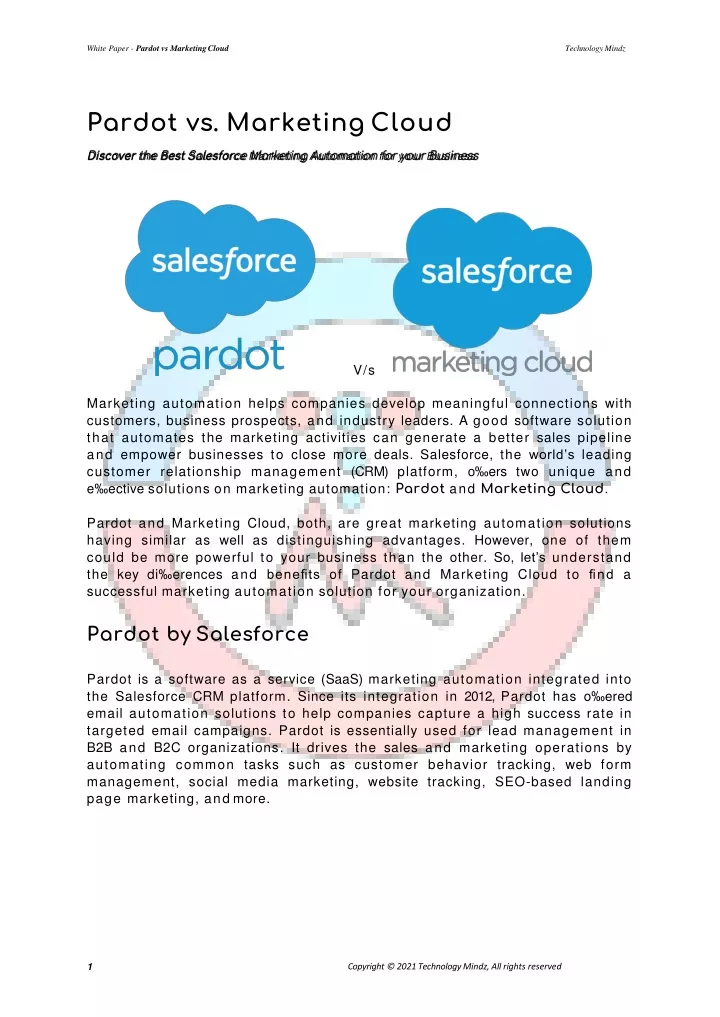 white paper pardot vs marketing cloud