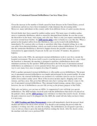 the use of automated external defibrillators