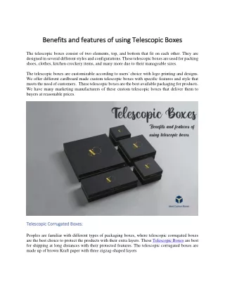 benefits and features of using telescopic boxes