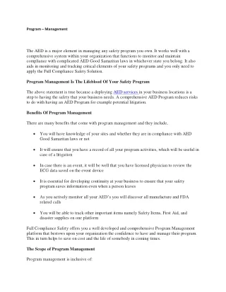 program management